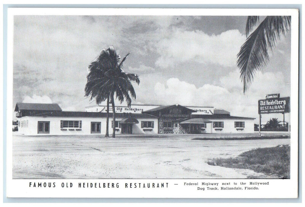 Famous Old Heidelberg Restaurant Federal Highway Hallandale Florida FL Postcard