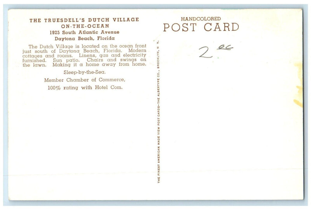 The Truesdell's Dutch Village On The Ocean Daytona Beach Florida FL Postcard