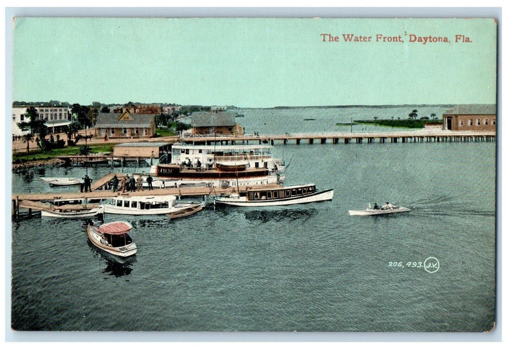 c1910's The Water Front Boats Daytona Florida FL Unposted Antique Postcard
