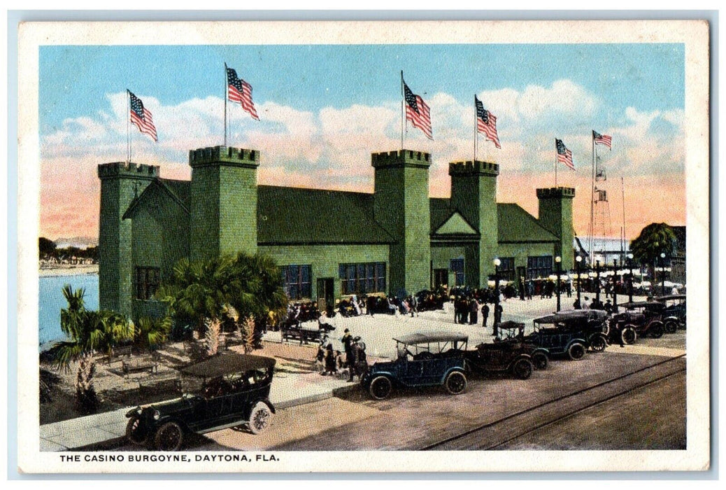 c1910's The Casino Burgoyne Cars Daytona Florida FL Posted Antique Postcard