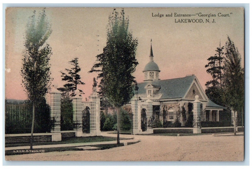 1912 Exterior View Lodge Entrance Georgian Court Lakewood New Jersey NJ Postcard