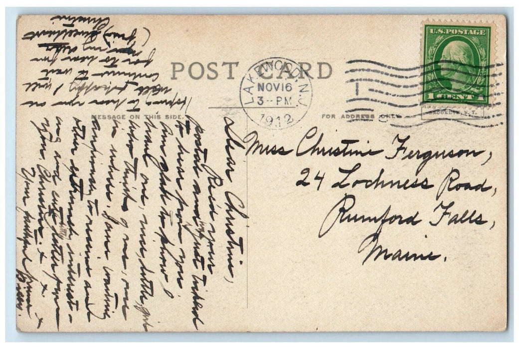 1912 Exterior View Lodge Entrance Georgian Court Lakewood New Jersey NJ Postcard