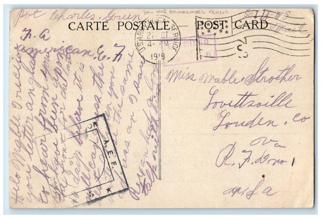 1918 Military Bravo Camarade Patriotic WWI Soldier Mail Censor Posted Postcard