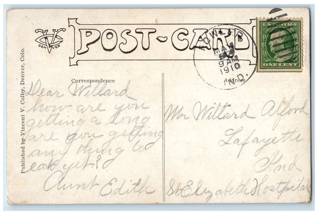 1910 Cute Puppy And Kitten I Haven't Got The Nerve Fowler Indiana IN Postcard
