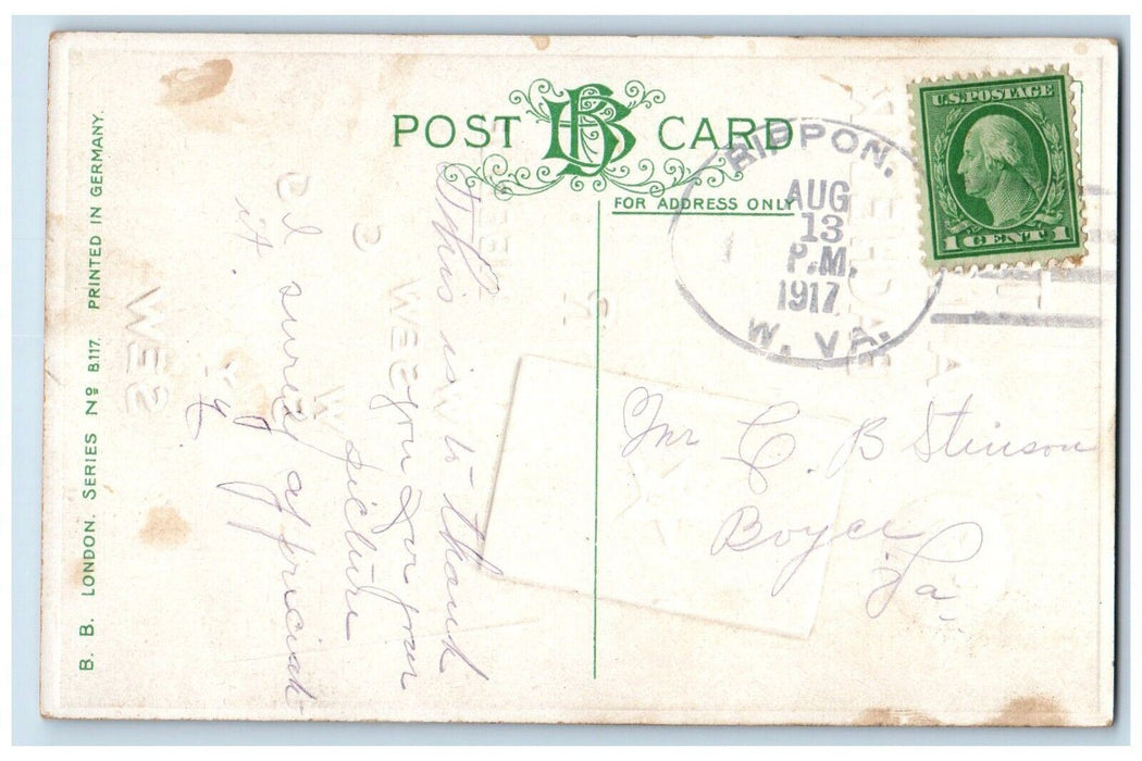 1917 Birthday Needles Glad Eyed Sharps Embossed Rippon West Virginia WV Postcard