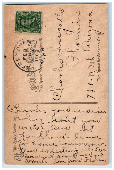 1909 I Send You A Kiss In The Week Lips Kerkhoven Minnesota MN Antique Postcard