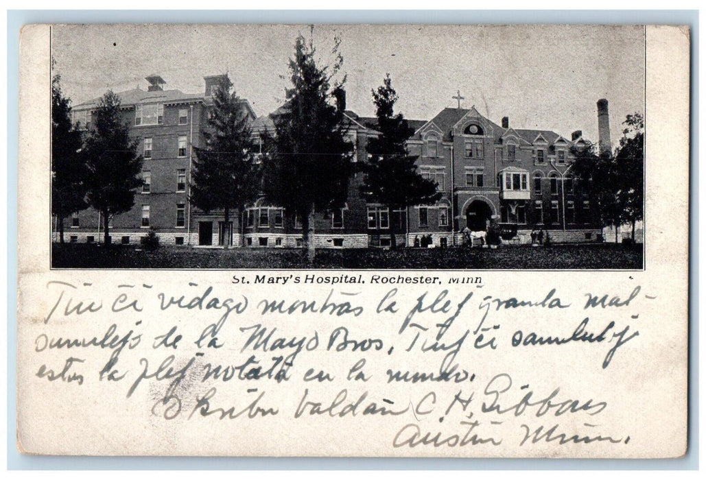 c1909 Overlooking St Mary Hospital Rochester Minnesota Antique Vintage Postcard
