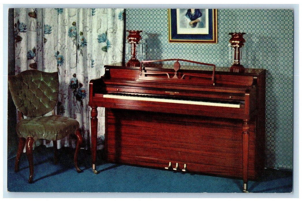 Grinnell's Pianos Mahogany Walnut Interior Detroit Michigan MI Unposted Postcard