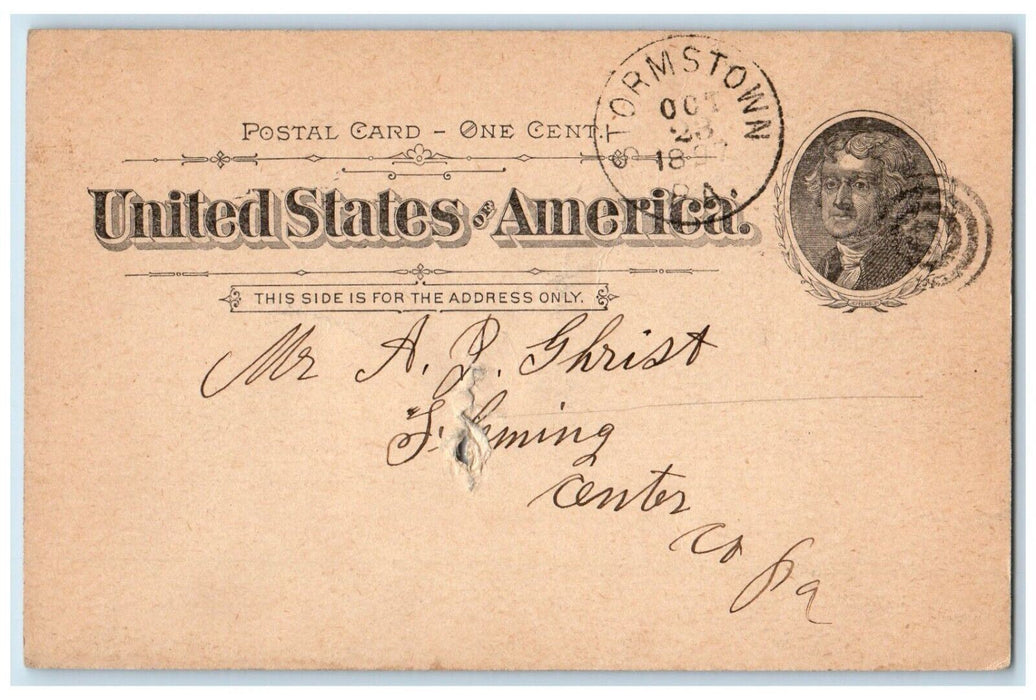 1897 300 Bushels of Wheat Stormstown Pennsylvania PA Fleming PA Postal Card