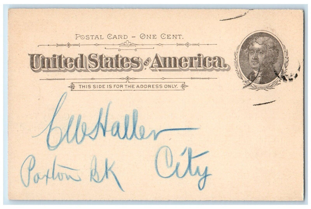 1896 County Treasurer's Office Omaha Nebraska NE Antique Postal Card