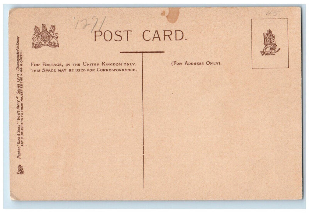 c1910's Man Playing Piano Real Appreciation Tiger Cat Cowham Tuck's Postcard