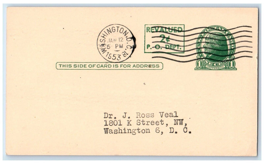 1953 Only 3 Iberol Tablets A Day ZD Gilman Inc Washington DC Advert Postal Card