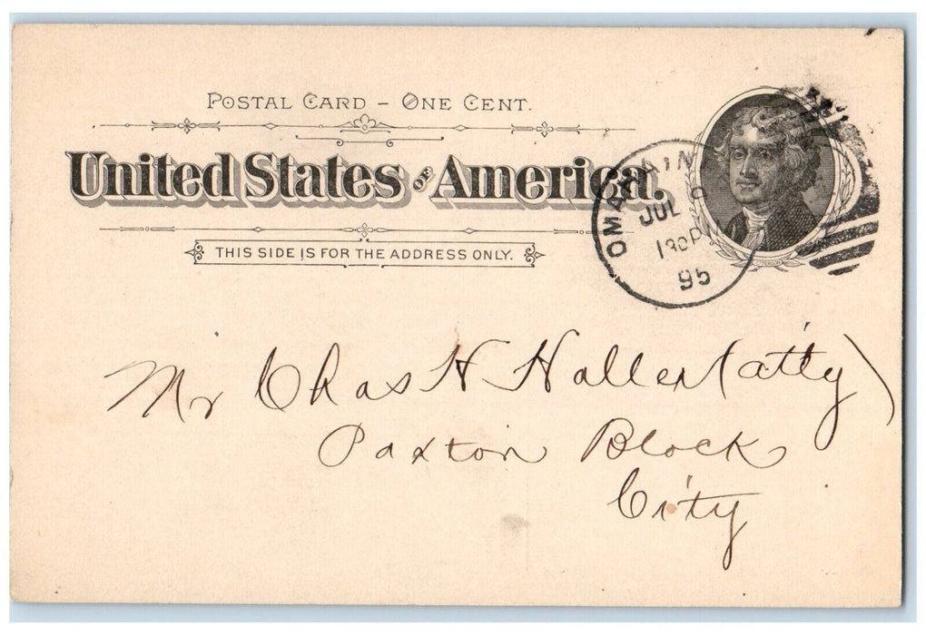1895 American Hand-Sewed Shoe Co. Advertising Omaha Nebraska NE Postal Card