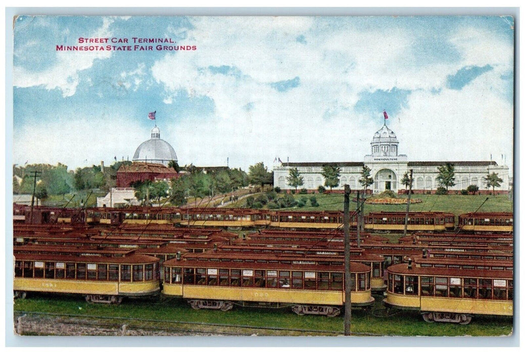 1910 Street Car Terminal Minnesota State Fair Grounds Minnesota Vintage Postcard