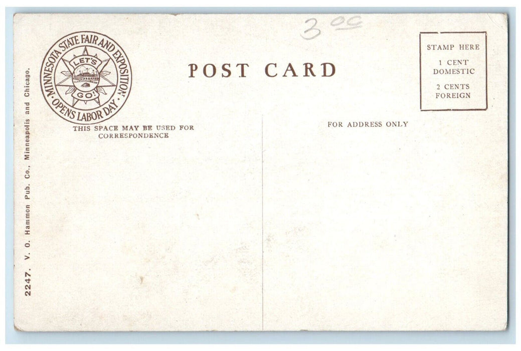 1910 Street Car Terminal Minnesota State Fair Grounds Minnesota Vintage Postcard