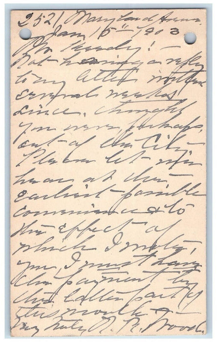 1903 USA Logo Baltimore Maryland MD Frederick MD Antique Posted Postal Card