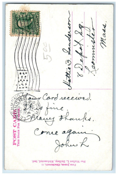 1907 Fire Department at East End Hose House Richmond Indiana IN Postcard