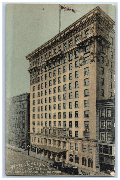 c1910 Exterior View Hotel Radisson Building Minneapolis Minnesota MN Postcard