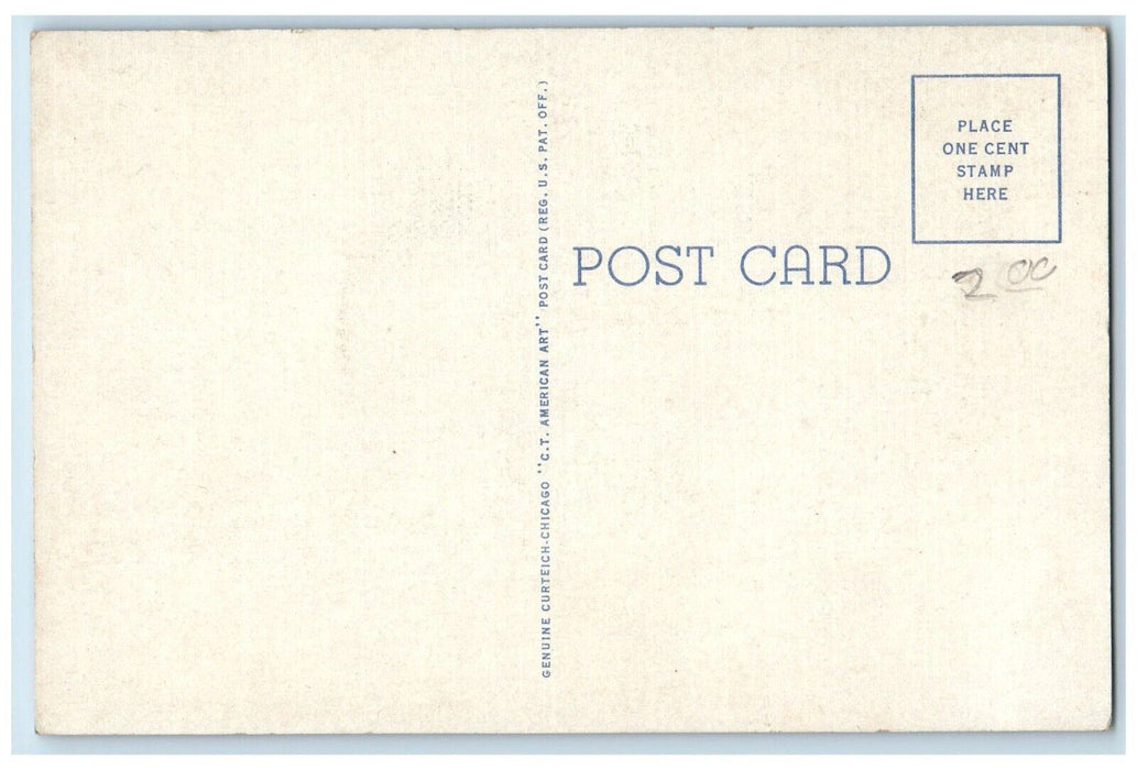 c1940 Business Section South Main Street Brokerage Harrisburg Illinois Postcard