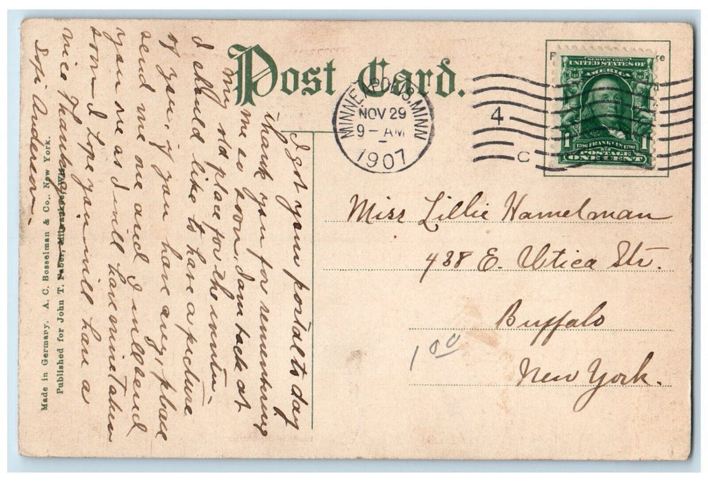1907 Great Water Power St Anthony Minneapolis Minnesota Antique Vintage Postcard