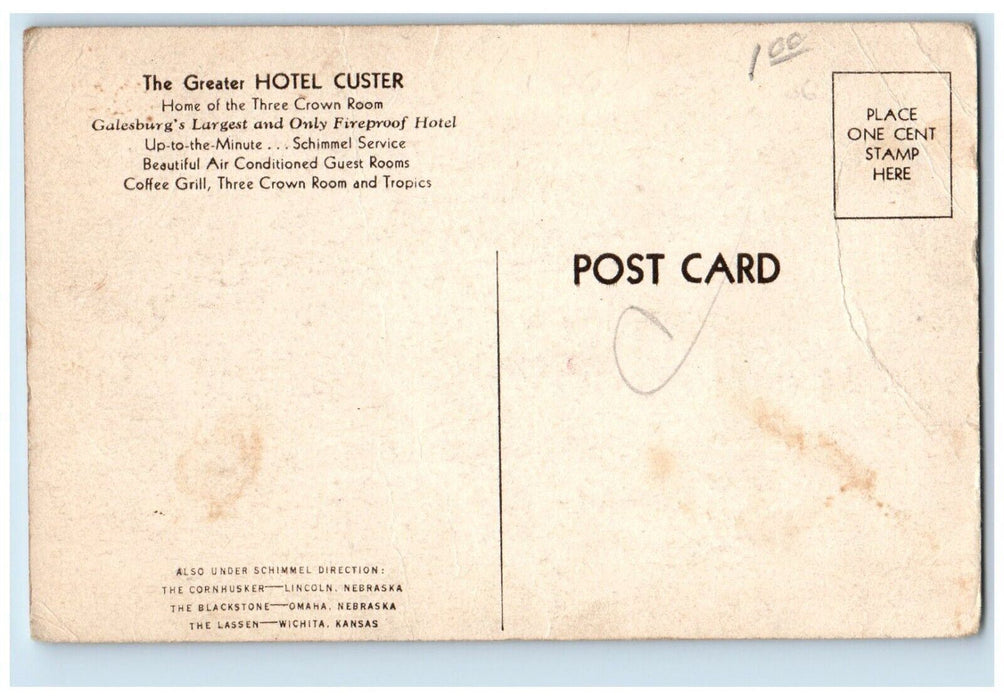 c1940 Old Main Site Lincoln Douglas Debate Exterior Galesburg Illinois Postcard