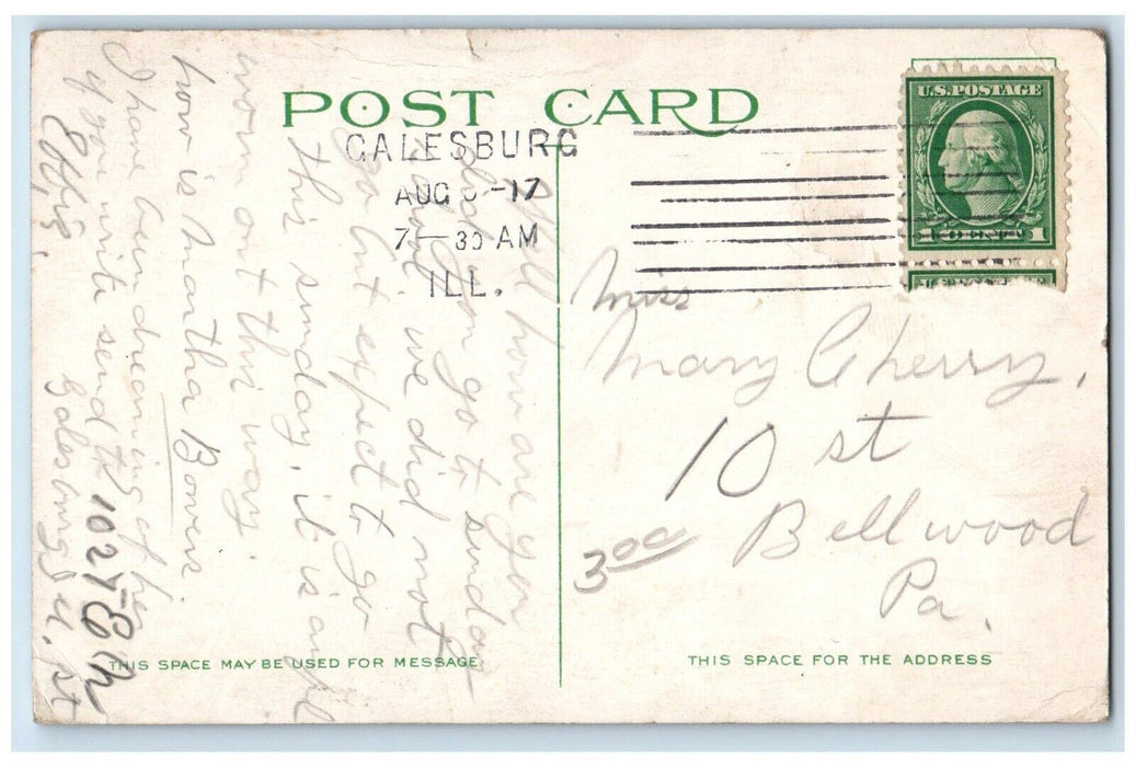 1917 Central Congregational Church Chapel Exterior Galesburg Illinois Postcard