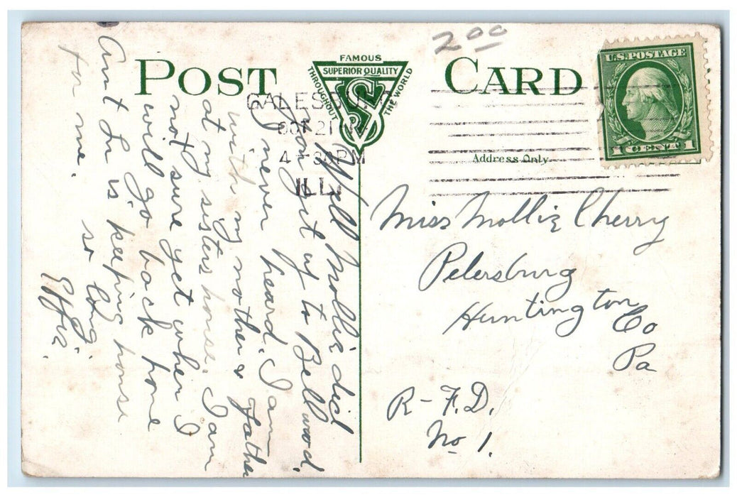 1921 Ladies Dormitory Lombard College Exterior Field Galesburg Illinois Postcard