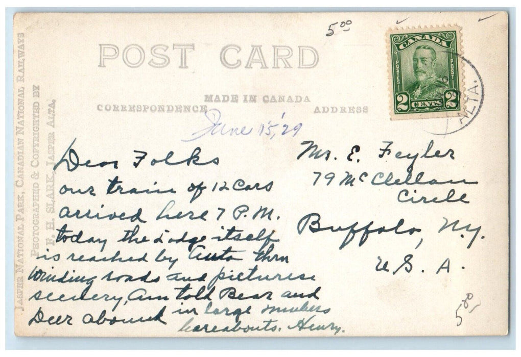 1929 View Of Mt. Robson The Monarch Of The Rockies Canada RPPC Photo Postcard
