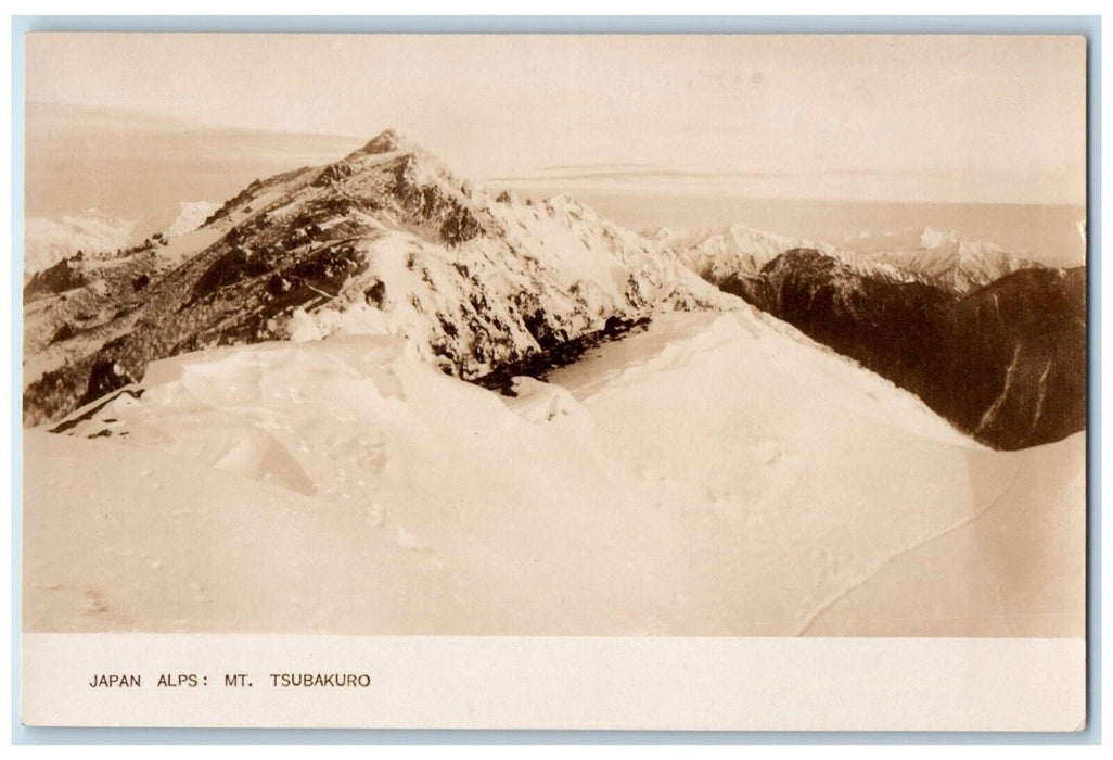 c1930's View Of Japan Alps Mountain Tsubakuro Vintage RPPC Photo Postcard