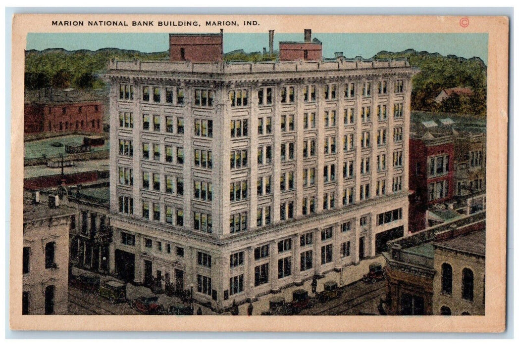 c1930's Marion National Bank Building Marion Indiana IN Vintage Postcard