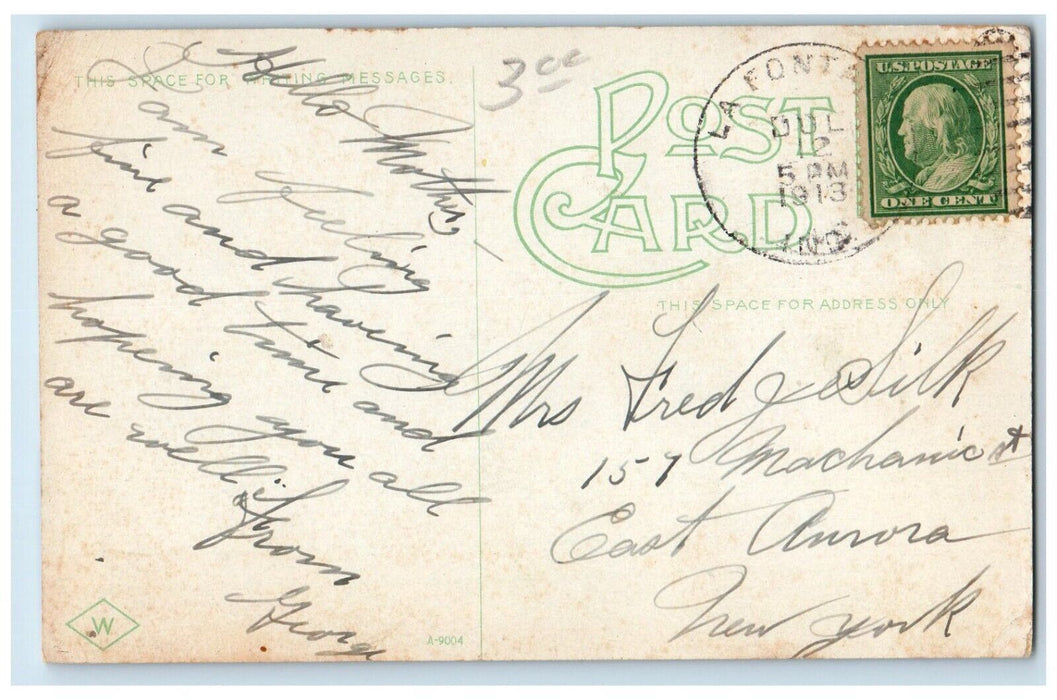 1913 Entrance to Presbyterian Church Marion Indiana IN La Fontaine IN Postcard