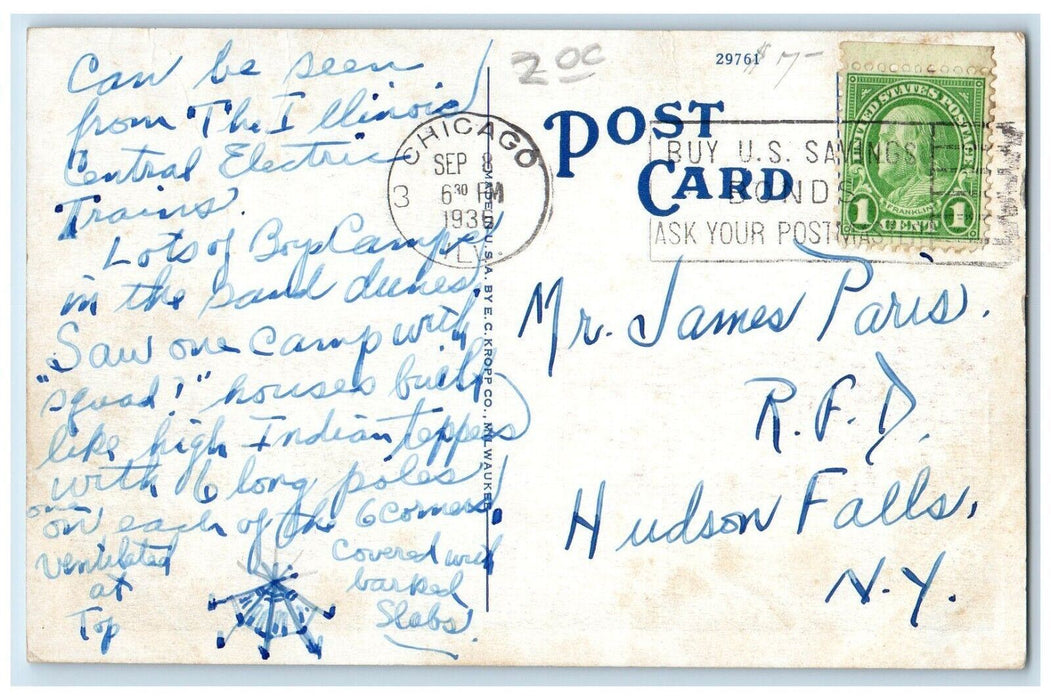 1936 Indiana State Prison Michigan City Indiana IN Posted Antique Postcard