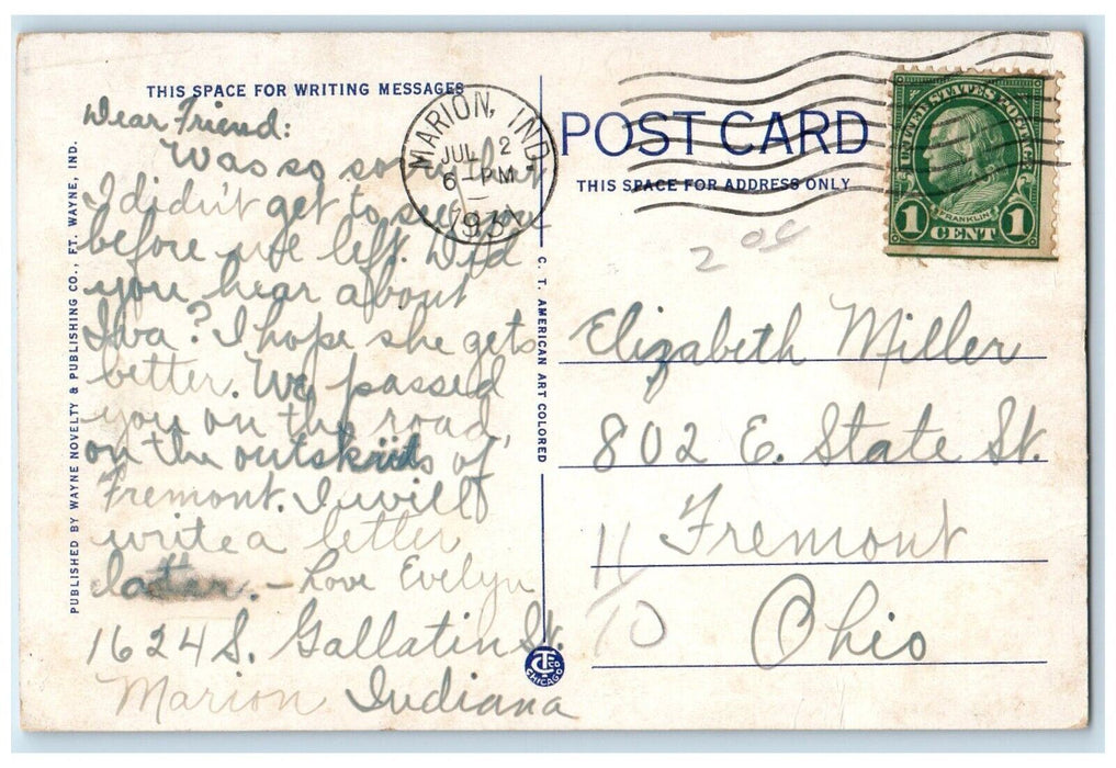 1931 Marion National Sanitarium Marion Indiana IN Vintage Multiview Postcard