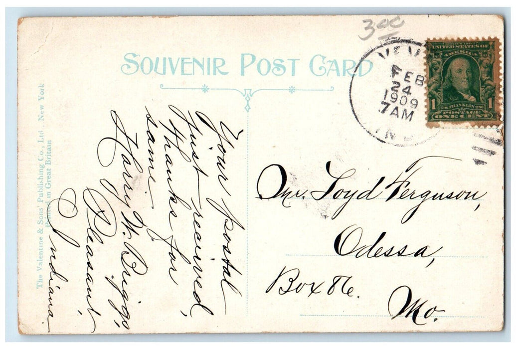 1909 Odd Fellows Fountain Madison Indiana IN Antique Posted Postcard