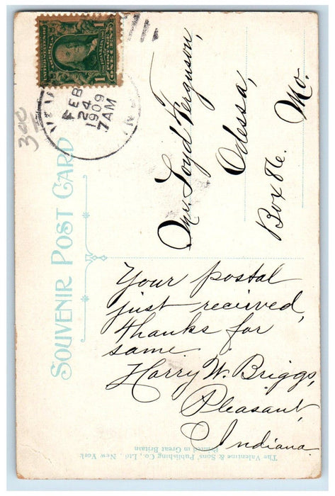 1909 Odd Fellows Fountain Madison Indiana IN Antique Posted Postcard