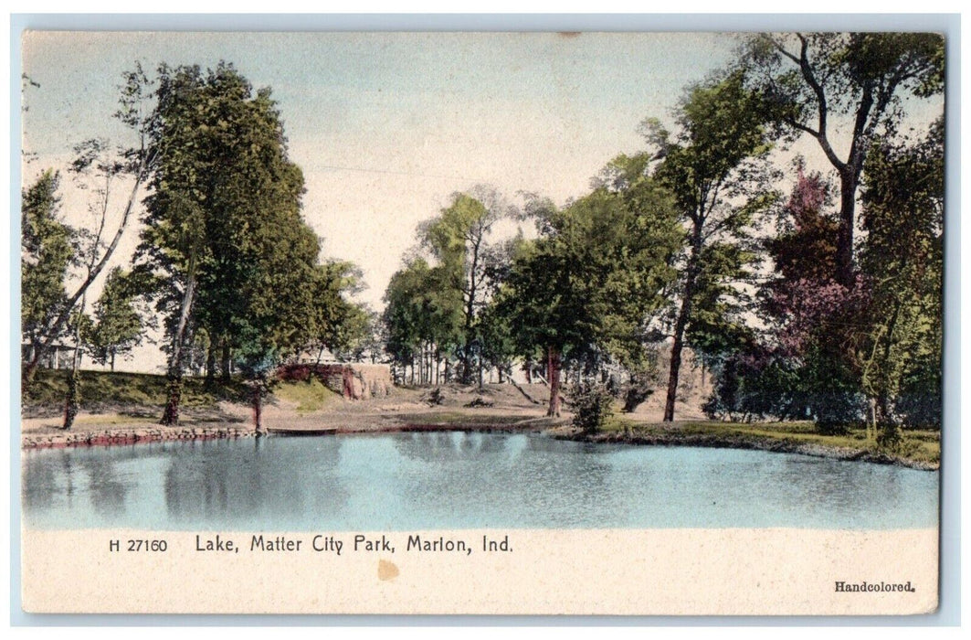 c1905 Lake Matter City Park Marion Indiana IN Antique Unposted Postcard