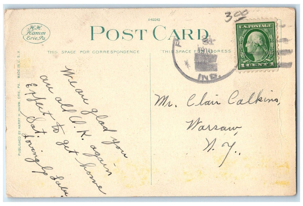 c1920's Hospital and Band Stand Soldiers Home Marion Indiana IN Antique Postcard