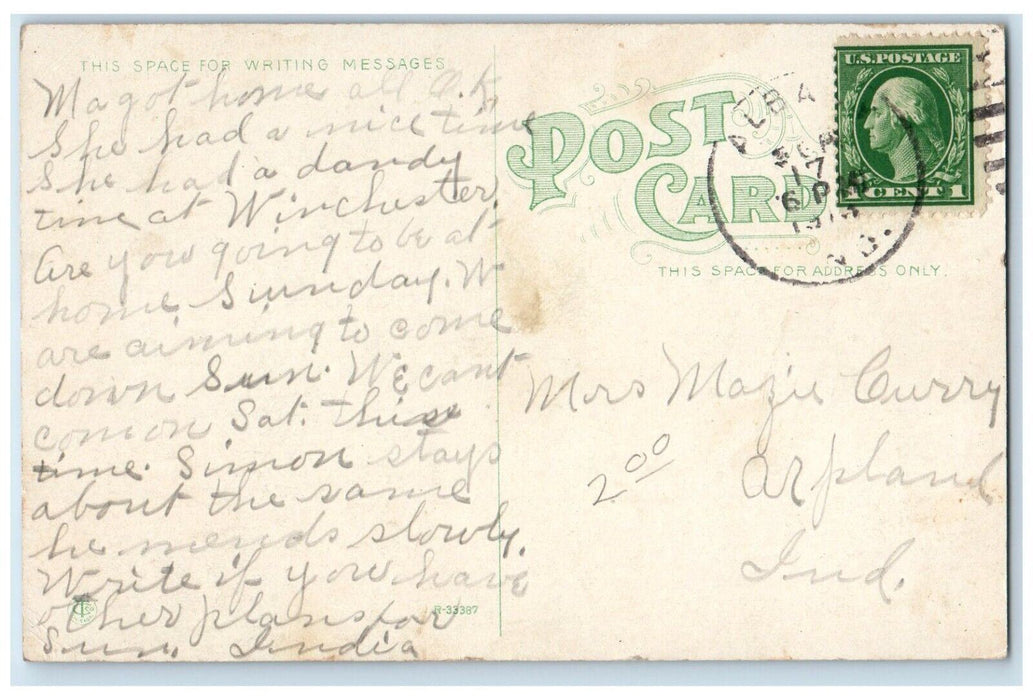 1913 Hospital and Band Stand Soldiers Home Marion Indiana IN Antique Postcard