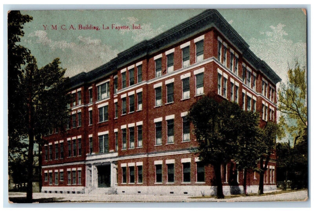 c1910 Y.M.C.A. Building La Fayette Indiana IN Antique Unposted Postcard