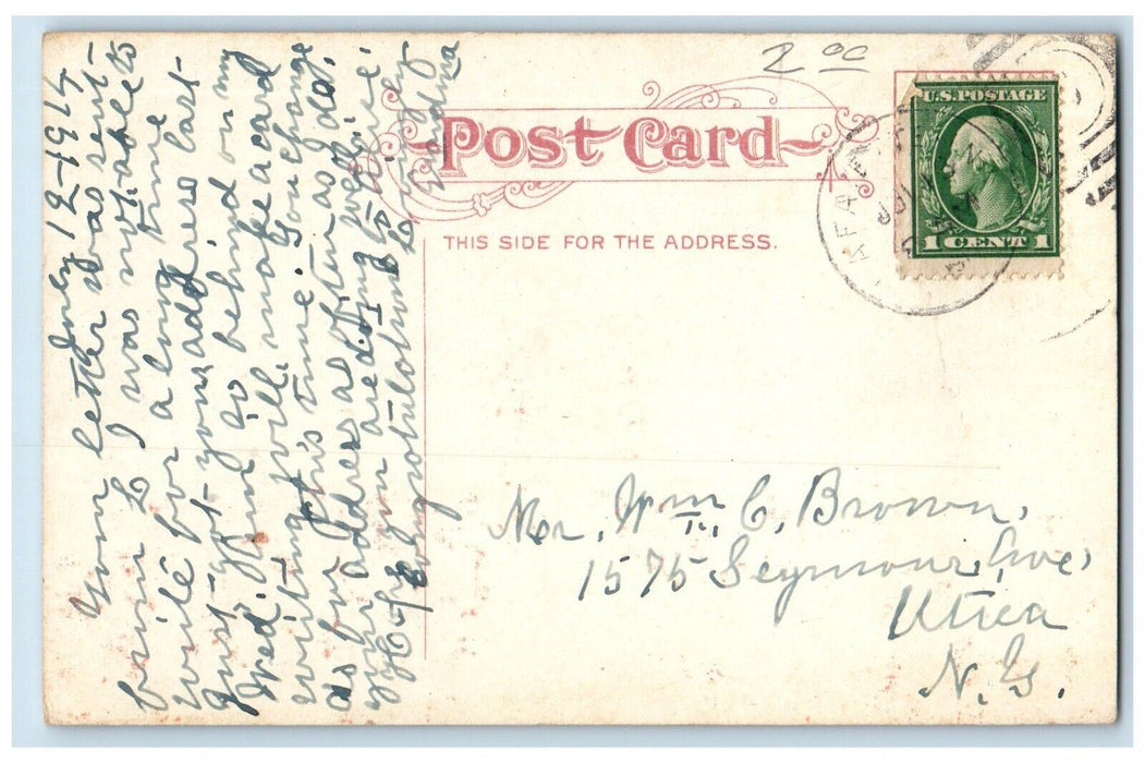 1914 Interior of St. Joseph Catholic Church Logansport Indiana IN Postcard