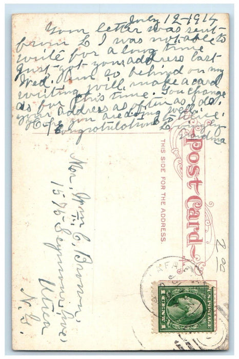 1914 Interior of St. Joseph Catholic Church Logansport Indiana IN Postcard