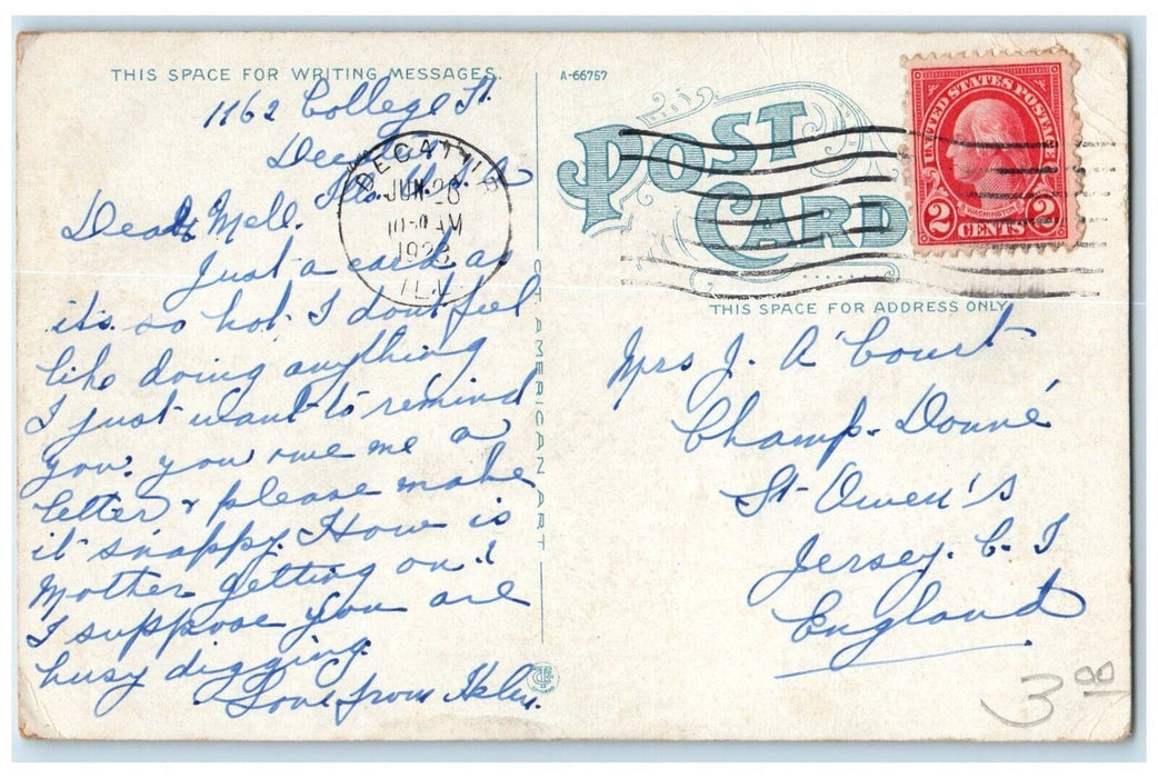 1928 Lincoln Square From N.E. Corner Streetcar Trolley Decatur Illinois Postcard