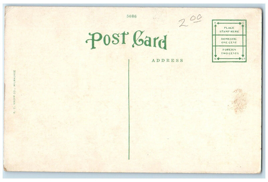 c1920's Rumely Hotel LaPorte Indiana IN Antique Unposted EC Kropp Postcard
