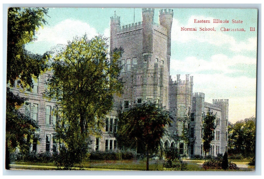 c1910 Eastern Illinois State Normal School Exterior Charleston Illinois Postcard