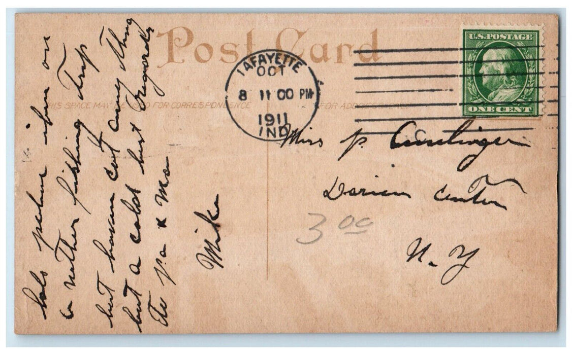 1911 St. Elizabeth Hospital Rear View La Fayette Indiana IN Postcard