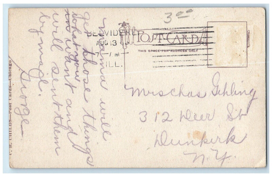 1916 St. James Catholic School Exterior Building Belvidere Illinois IL Postcard