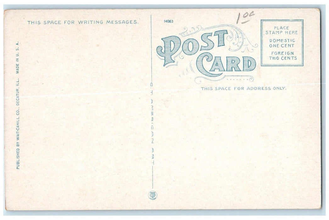 c1920 Macon County Court House Exterior Building Road Decatur Illinois Postcard
