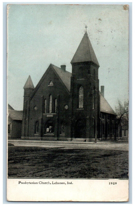 1916 Presbyterian Church Lebanon Indiana IN Posted Antique Postcard