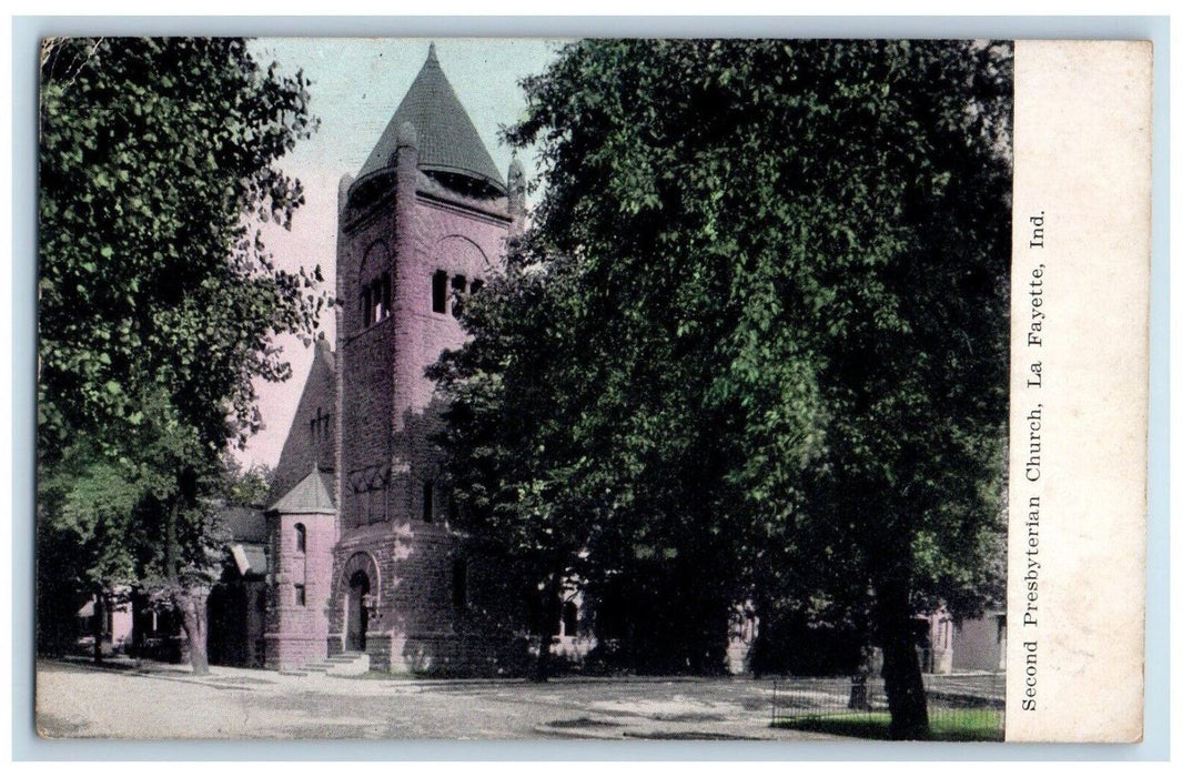 1909 Second Presbyterian Church La Fayette Indiana IN Posted Antique Postcard