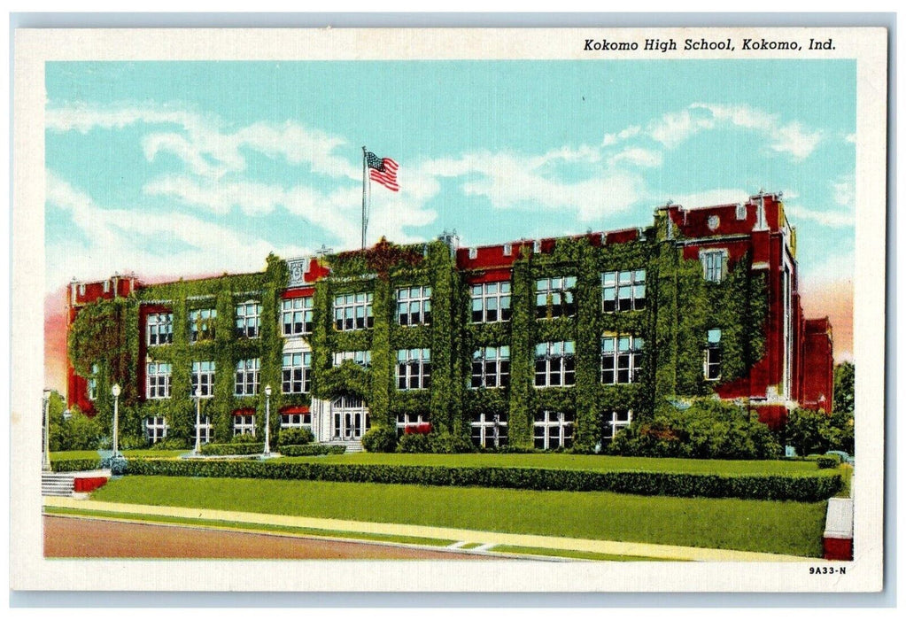 c1940's Kokomo High School Kokomo Indiana IN Unposted Vintage Postcard